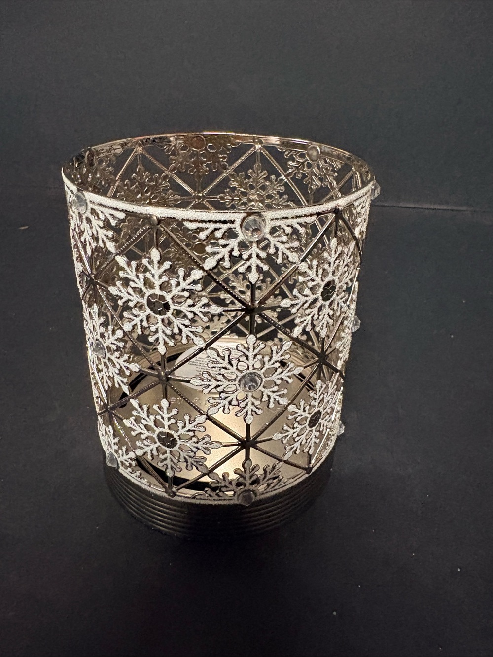 Bath & Body Works Decorative Silver Snowflake Candle Holder - Home Accents